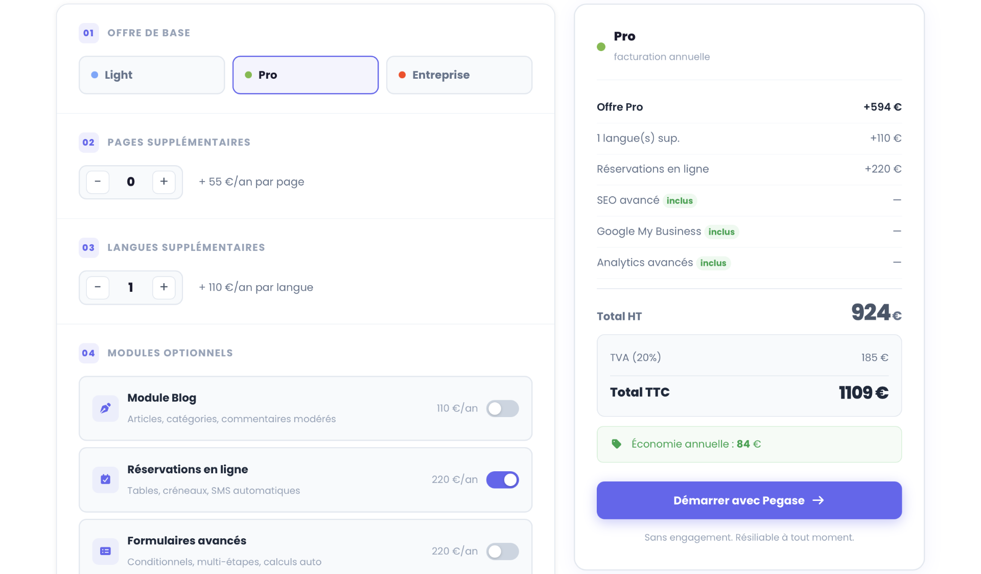 Pegase — Formulaires personnalisés